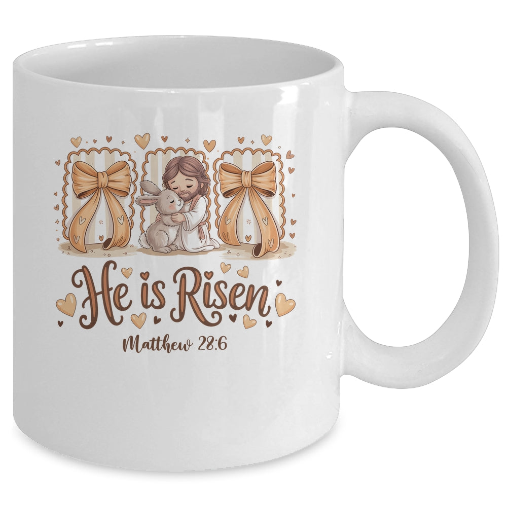 Coquette Jesus He Is Risen Easter Bible Verse Easter Women Mug | teecentury