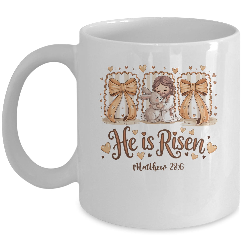 Coquette Jesus He Is Risen Easter Bible Verse Easter Women Mug | teecentury