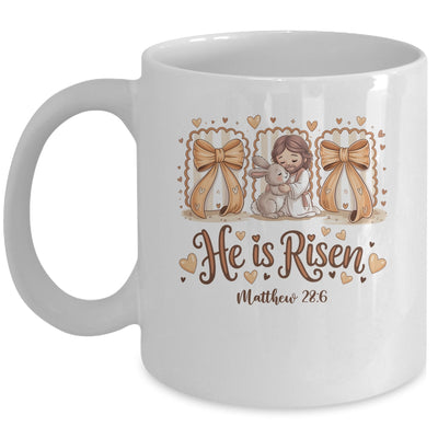 Coquette Jesus He Is Risen Easter Bible Verse Easter Women Mug | teecentury