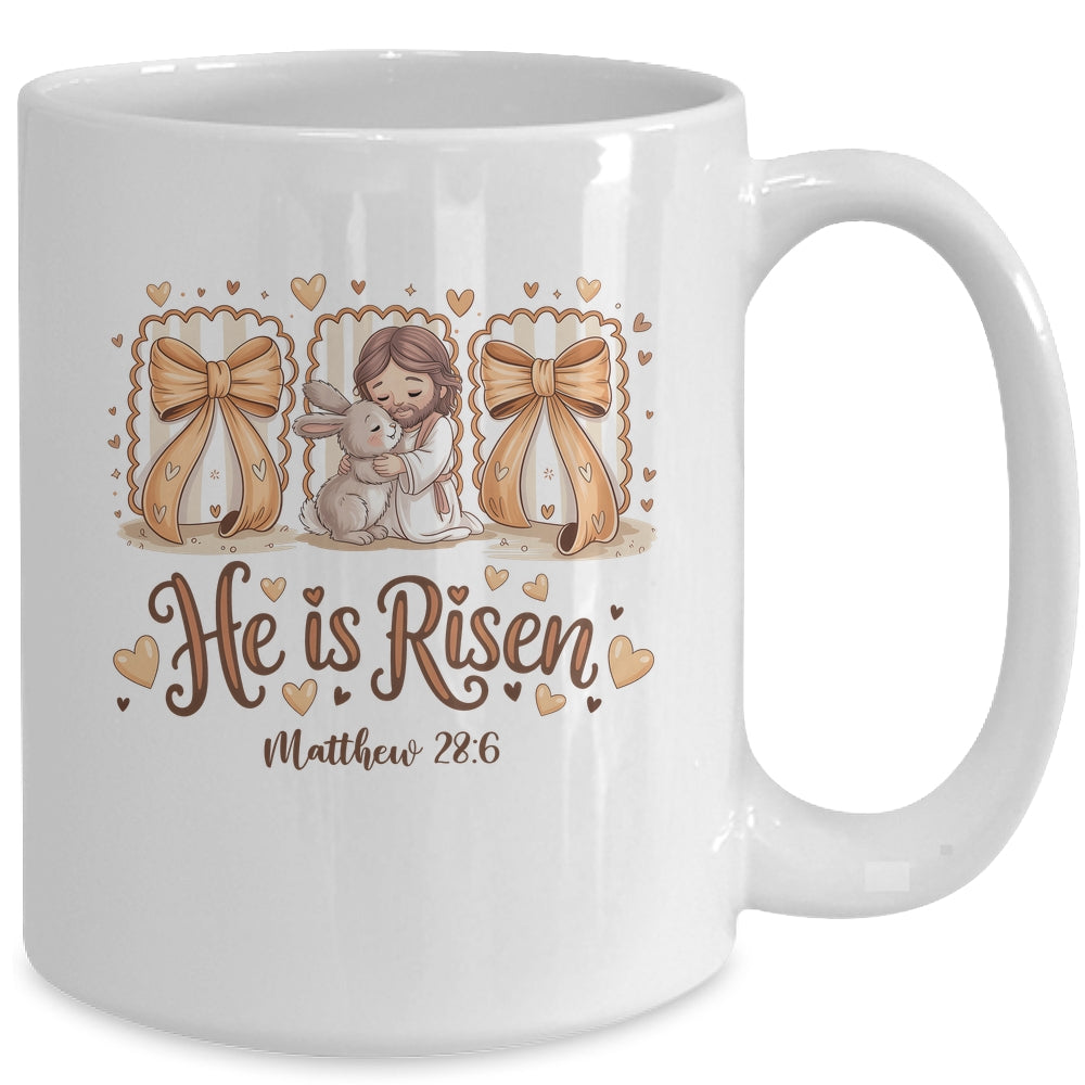 Coquette Jesus He Is Risen Easter Bible Verse Easter Women Mug | teecentury