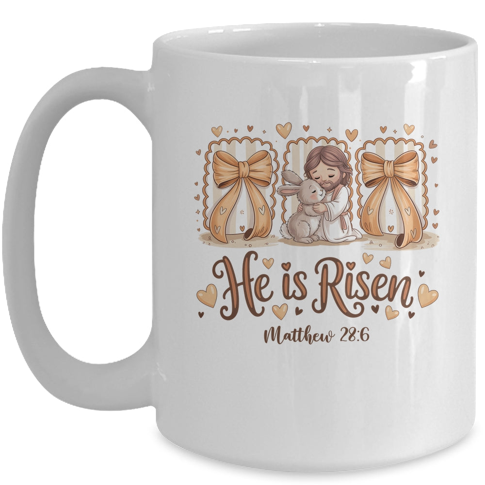Coquette Jesus He Is Risen Easter Bible Verse Easter Women Mug | teecentury