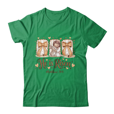 Coquette Jesus He Is Risen Easter Bible Verse Easter Women Shirt & Hoodie | teecentury