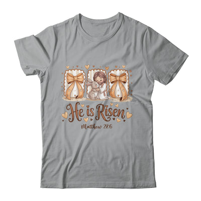 Coquette Jesus He Is Risen Easter Bible Verse Easter Women Shirt & Hoodie | teecentury