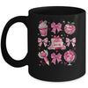 Coquette Pink Bow Ribbons Book Teacher Valentines  Women Mug | teecentury