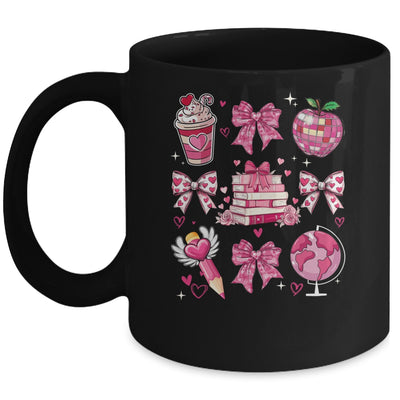Coquette Pink Bow Ribbons Book Teacher Valentines  Women Mug | teecentury