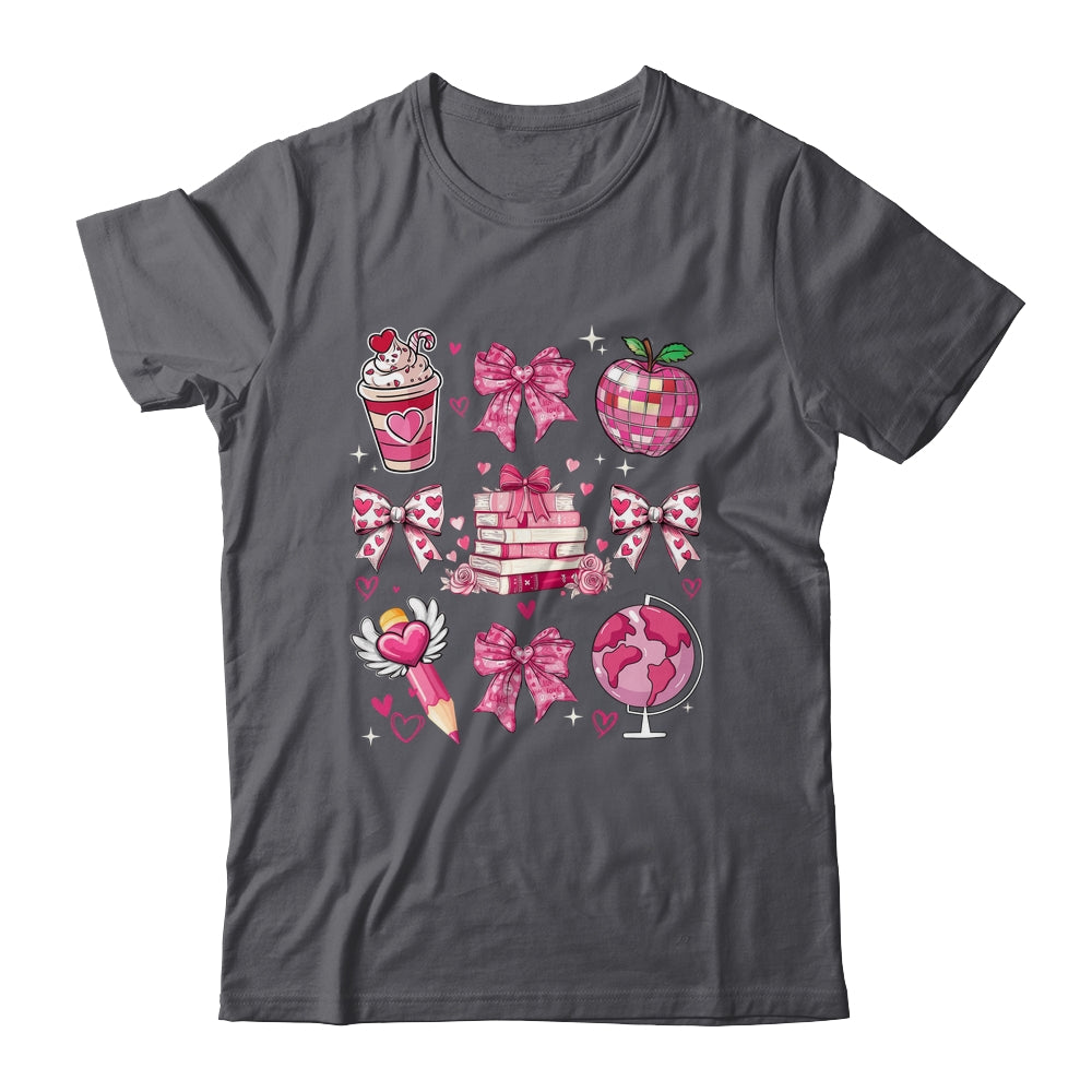 Coquette Pink Bow Ribbons Book Teacher Valentines  Women Shirt & Sweatshirt | teecentury