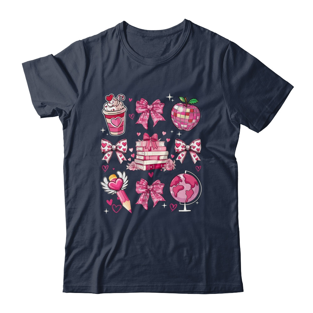 Coquette Pink Bow Ribbons Book Teacher Valentines  Women Shirt & Sweatshirt | teecentury