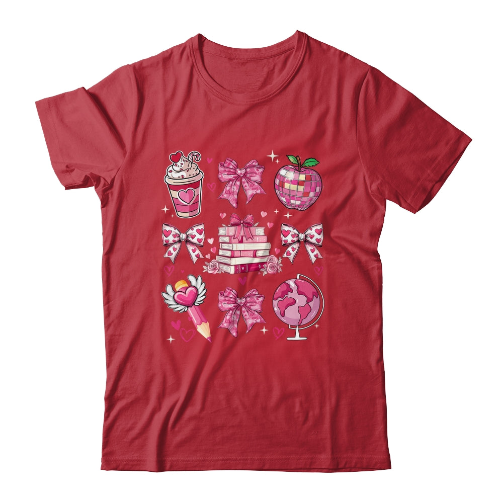 Coquette Pink Bow Ribbons Book Teacher Valentines  Women Shirt & Sweatshirt | teecentury