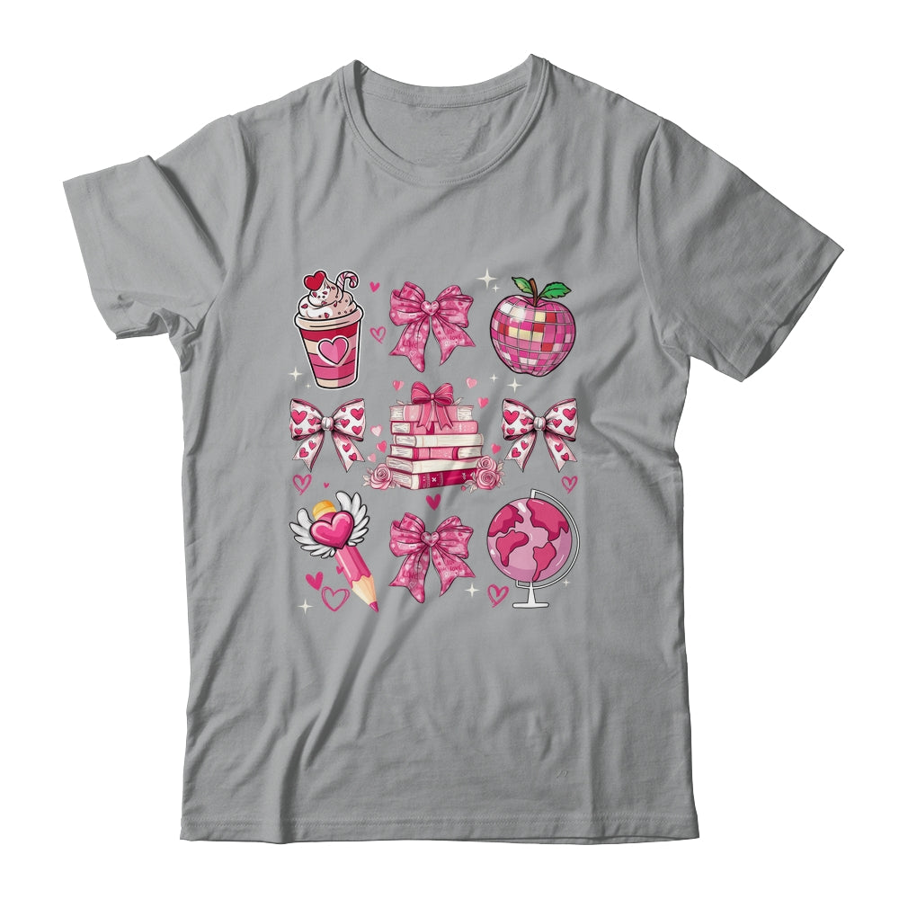 Coquette Pink Bow Ribbons Book Teacher Valentines  Women Shirt & Sweatshirt | teecentury