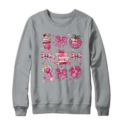 Coquette Pink Bow Ribbons Book Teacher Valentines  Women Shirt & Sweatshirt | teecentury
