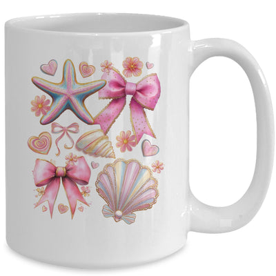 Coquette Seashell Starfish Preppy Coastal Summer Vibes Beach Mug | teecentury