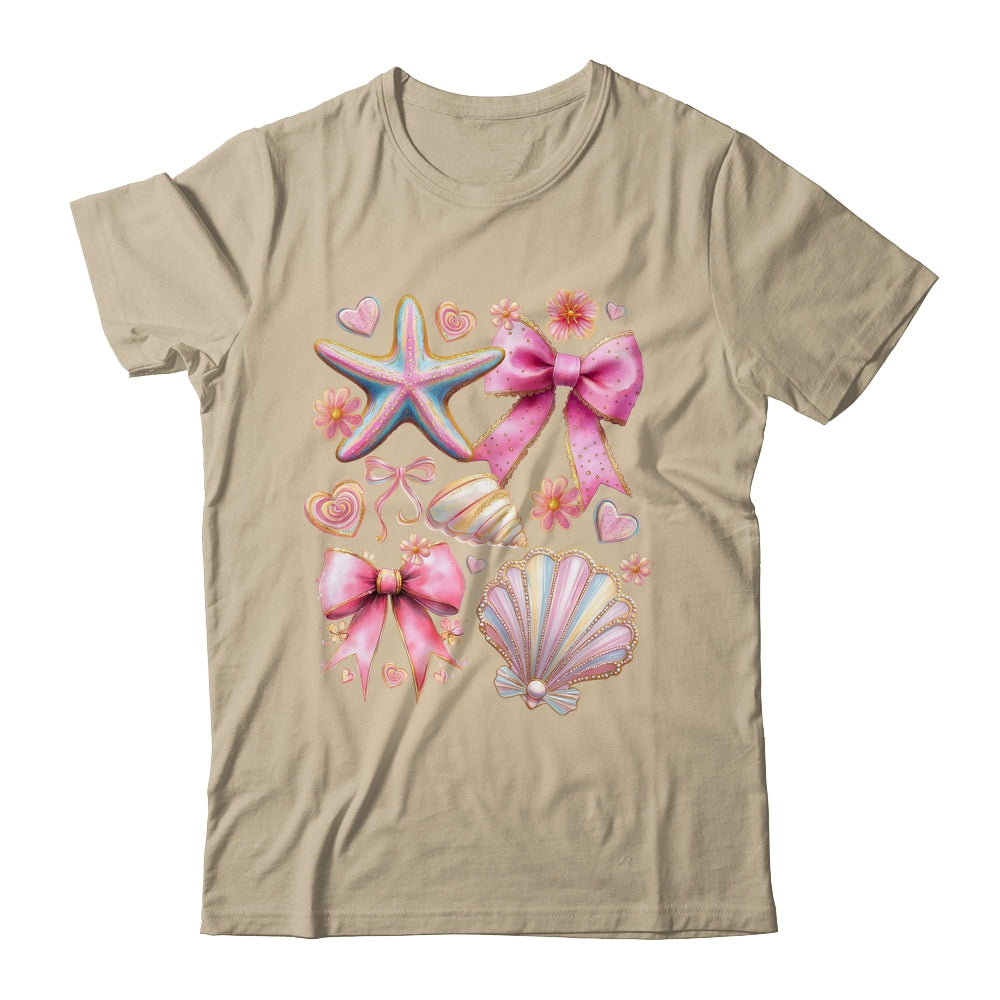Coquette Seashell Starfish Preppy Coastal Summer Vibes Beach Shirt & Tank Top | teecentury