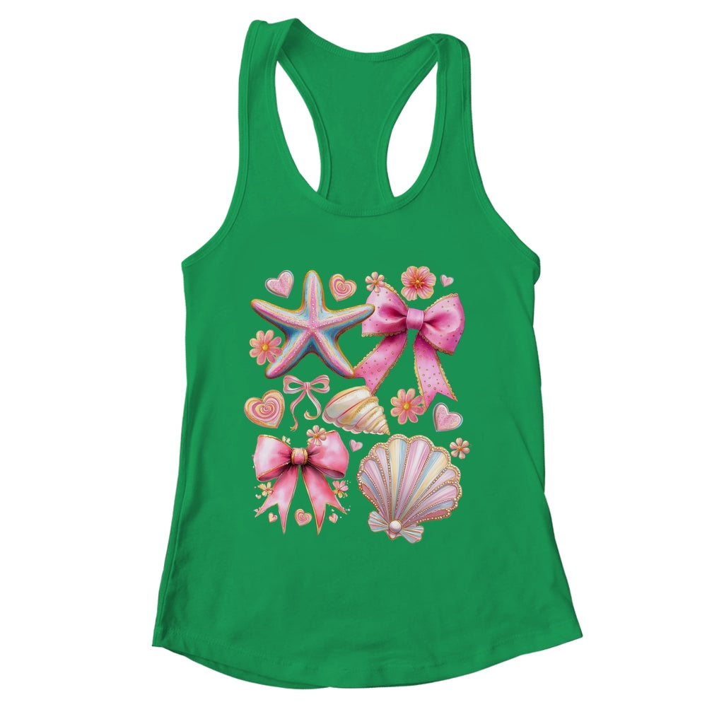 Coquette Seashell Starfish Preppy Coastal Summer Vibes Beach Shirt & Tank Top | teecentury