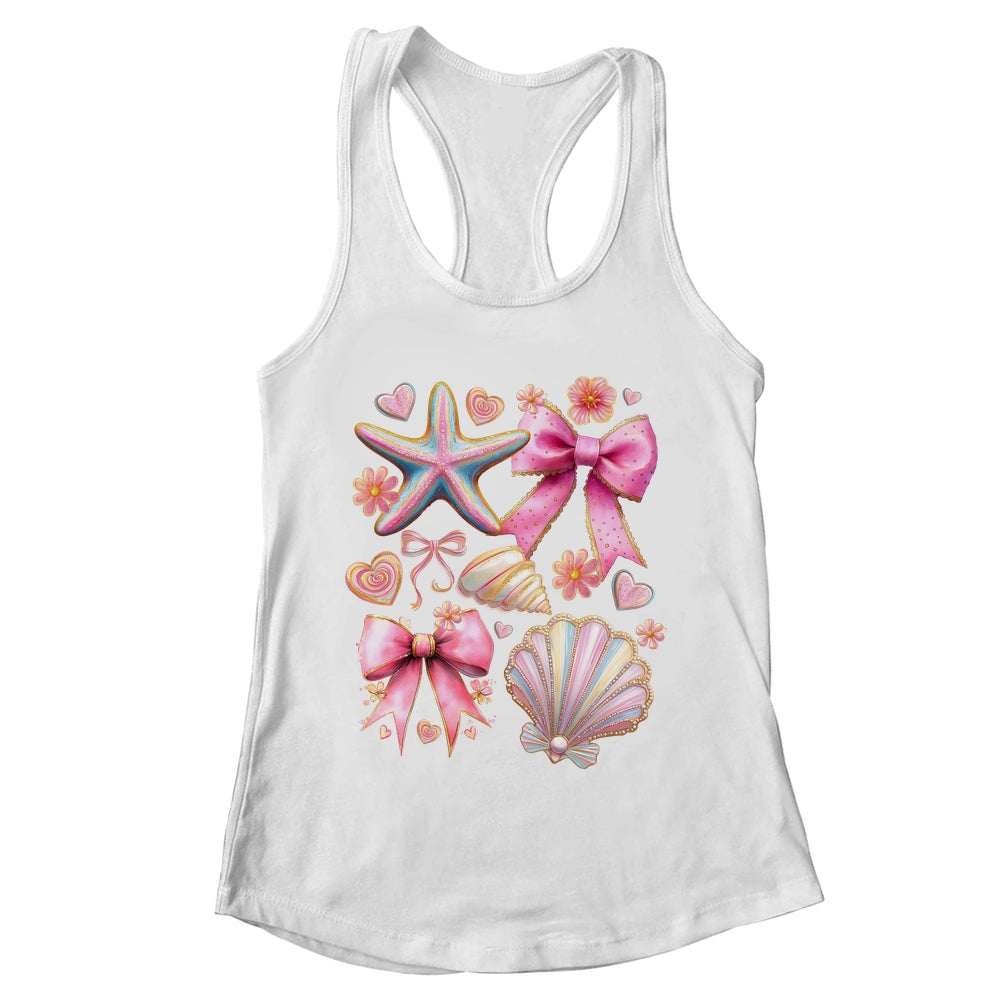 Coquette Seashell Starfish Preppy Coastal Summer Vibes Beach Shirt & Tank Top | teecentury