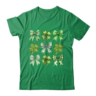 Coquette St Patricks Day Bow Irish Shamrock Lucky Clover Shirt & Sweatshirt | teecentury