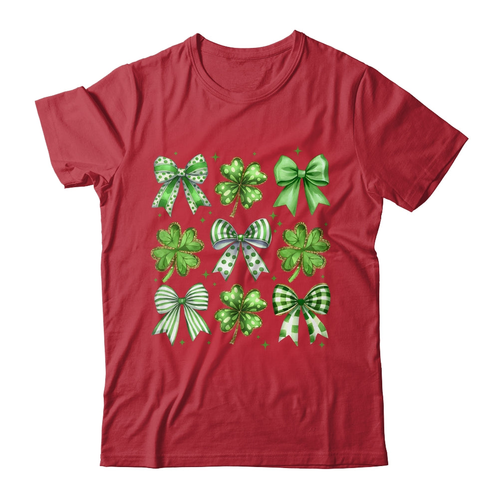Coquette St Patricks Day Bow Irish Shamrock Lucky Clover Shirt & Sweatshirt | teecentury