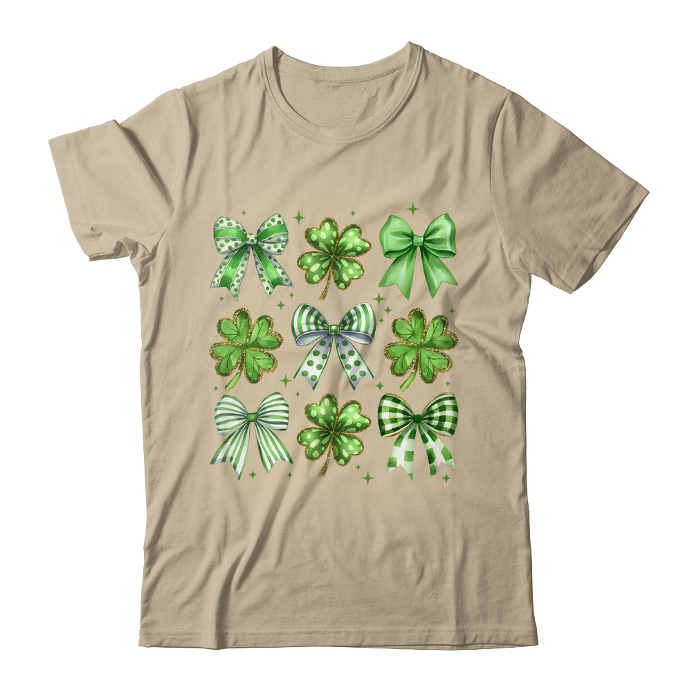 Coquette St Patricks Day Bow Irish Shamrock Lucky Clover Shirt & Sweatshirt | teecentury