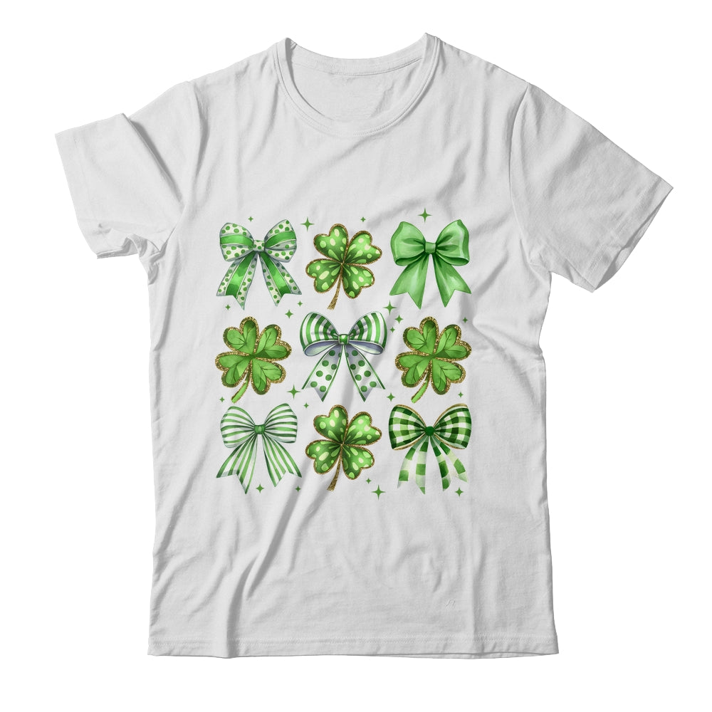 Coquette St Patricks Day Bow Irish Shamrock Lucky Clover Shirt & Sweatshirt | teecentury