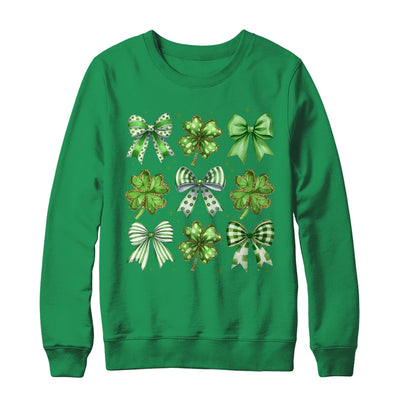 Coquette St Patricks Day Bow Irish Shamrock Lucky Clover Shirt & Sweatshirt | teecentury