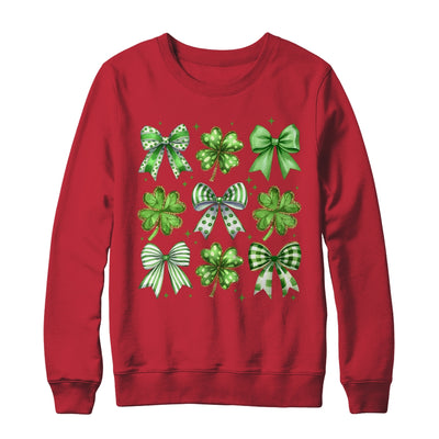 Coquette St Patricks Day Bow Irish Shamrock Lucky Clover Shirt & Sweatshirt | teecentury