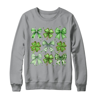 Coquette St Patricks Day Bow Irish Shamrock Lucky Clover Shirt & Sweatshirt | teecentury