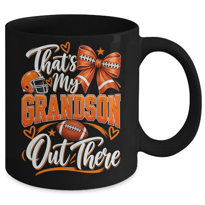 Coquette That's My Grandson Out There Funny Football Grandma Mug | teecentury