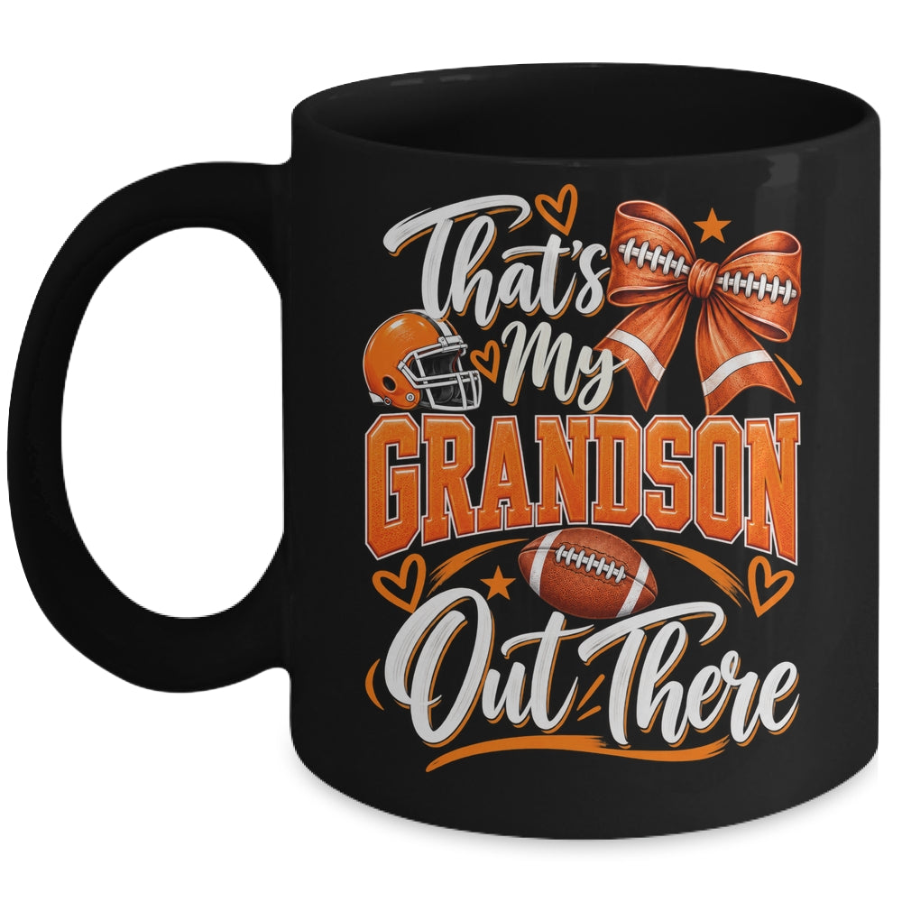 Coquette That's My Grandson Out There Funny Football Grandma Mug | teecentury