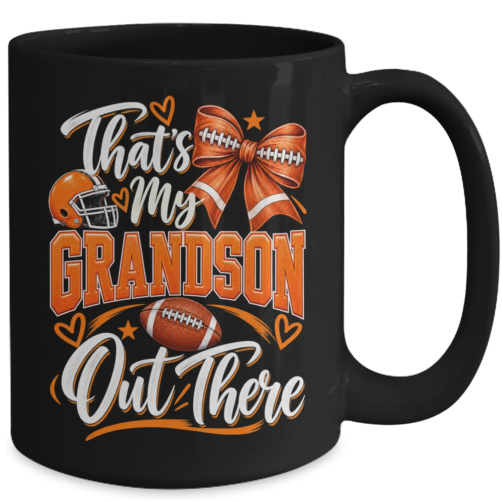 Coquette That's My Grandson Out There Funny Football Grandma Mug | teecentury