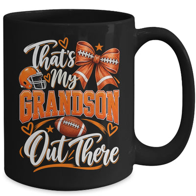 Coquette That's My Grandson Out There Funny Football Grandma Mug | teecentury