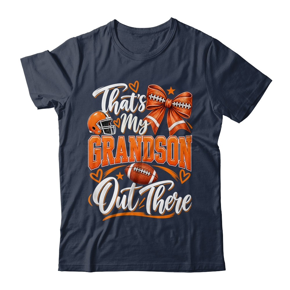 Coquette That's My Grandson Out There Funny Football Grandma Shirt & Tank Top | teecentury