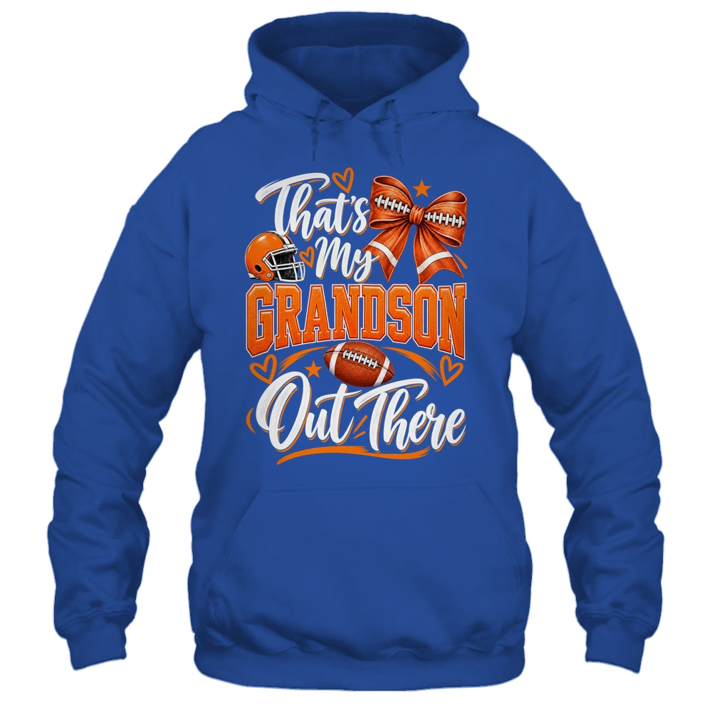 Coquette That's My Grandson Out There Funny Football Grandma Shirt & Tank Top | teecentury