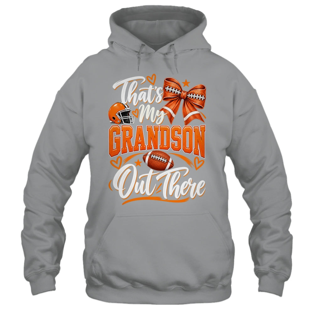 Coquette That's My Grandson Out There Funny Football Grandma Shirt & Tank Top | teecentury