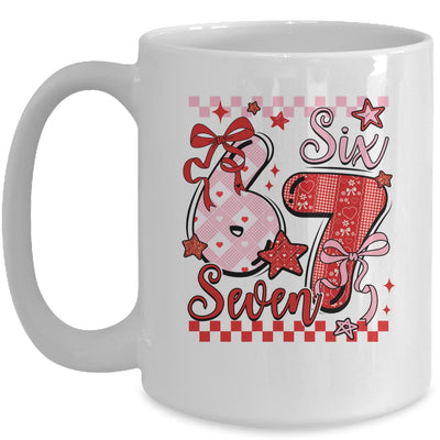 Coquette Valentine 67 Six Seven Preppy Cute Heart Bow Pink Mug | teecentury