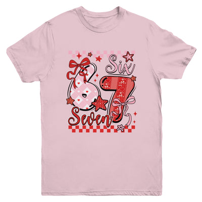Coquette Valentine 67 Six Seven Preppy Cute Heart Bow Pink Youth Shirt | teecentury