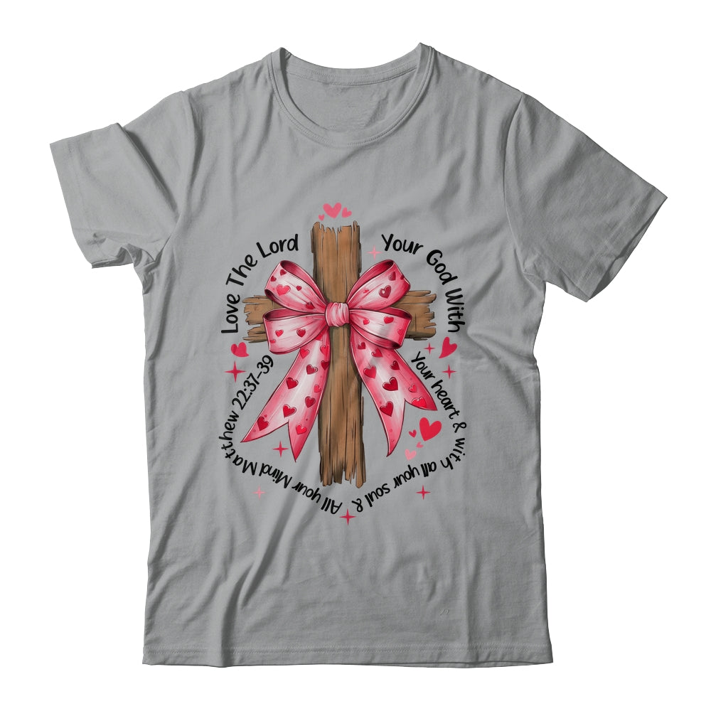 Coquette Valentine Jesus Valentine Bow Bible Verse Valentine Shirt & Sweatshirt | teecentury
