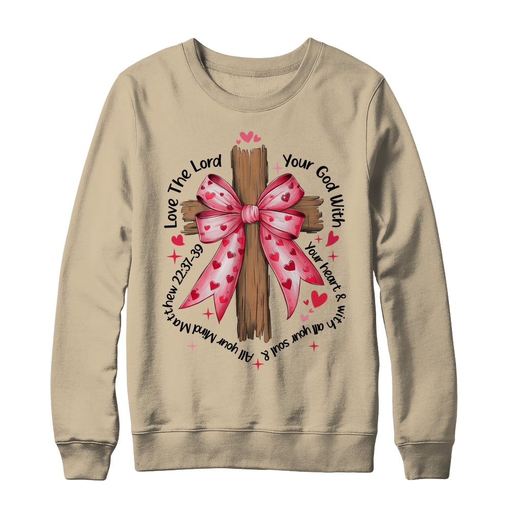Coquette Valentine Jesus Valentine Bow Bible Verse Valentine Shirt & Sweatshirt | teecentury