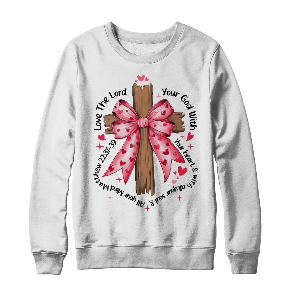 Coquette Valentine Jesus Valentine Bow Bible Verse Valentine Shirt & Sweatshirt | teecentury