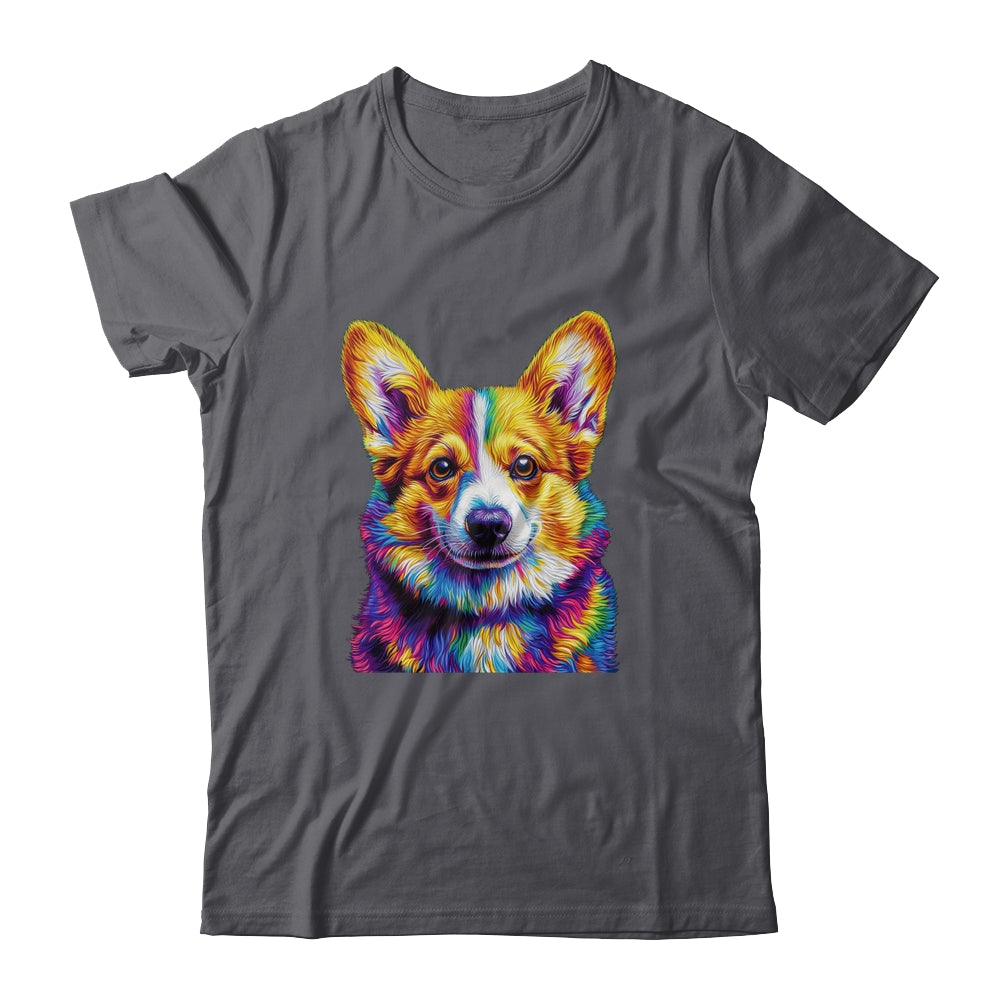 Corgi Dog Colorful Face Dog Lover Men Women Shirt & Tank Top | teecentury