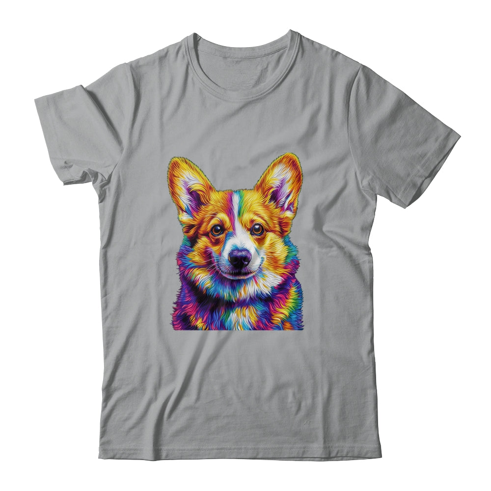 Corgi Dog Colorful Face Dog Lover Men Women Shirt & Tank Top | teecentury