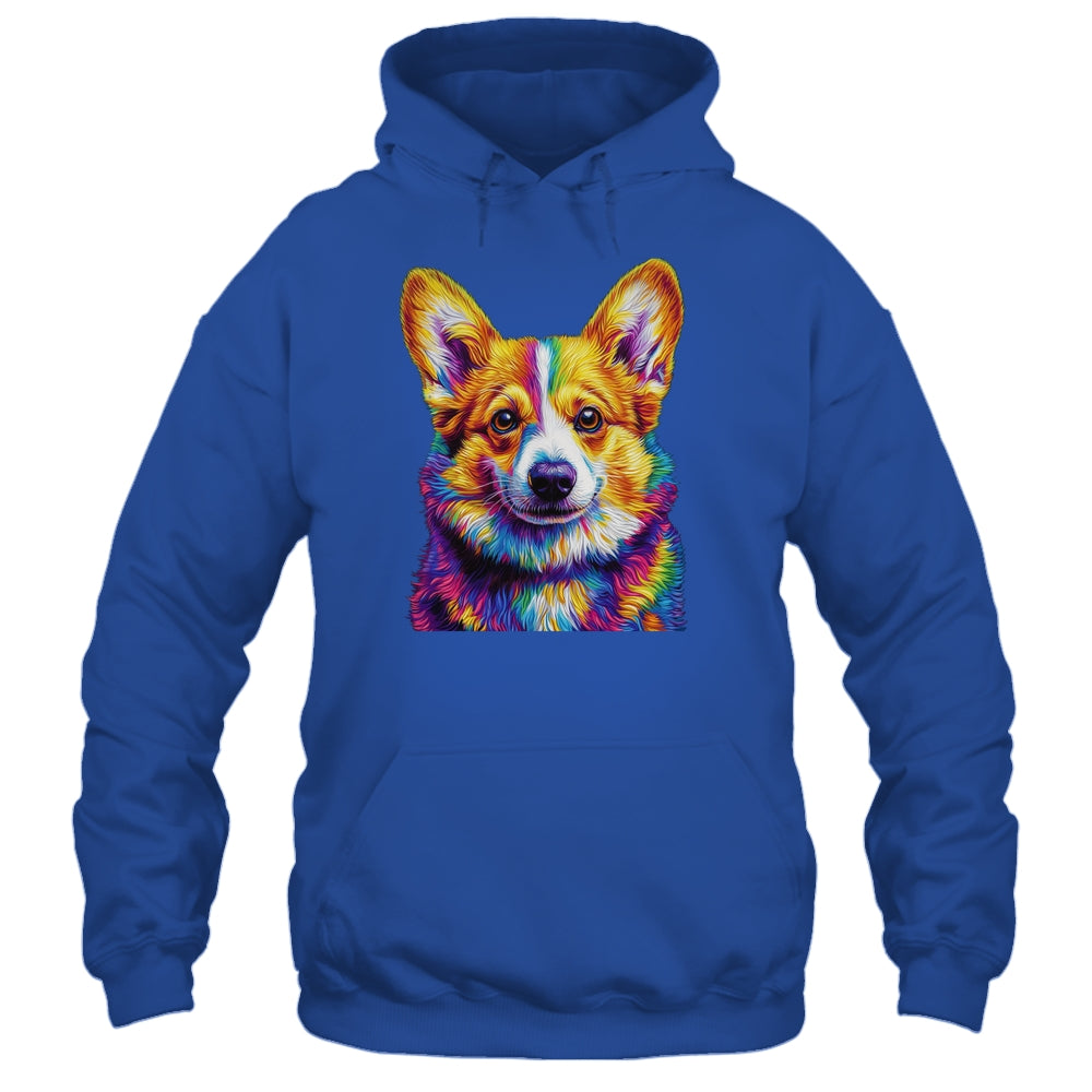 Corgi Dog Colorful Face Dog Lover Men Women Shirt & Tank Top | teecentury