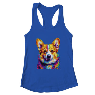 Corgi Dog Colorful Face Dog Lover Men Women Shirt & Tank Top | teecentury