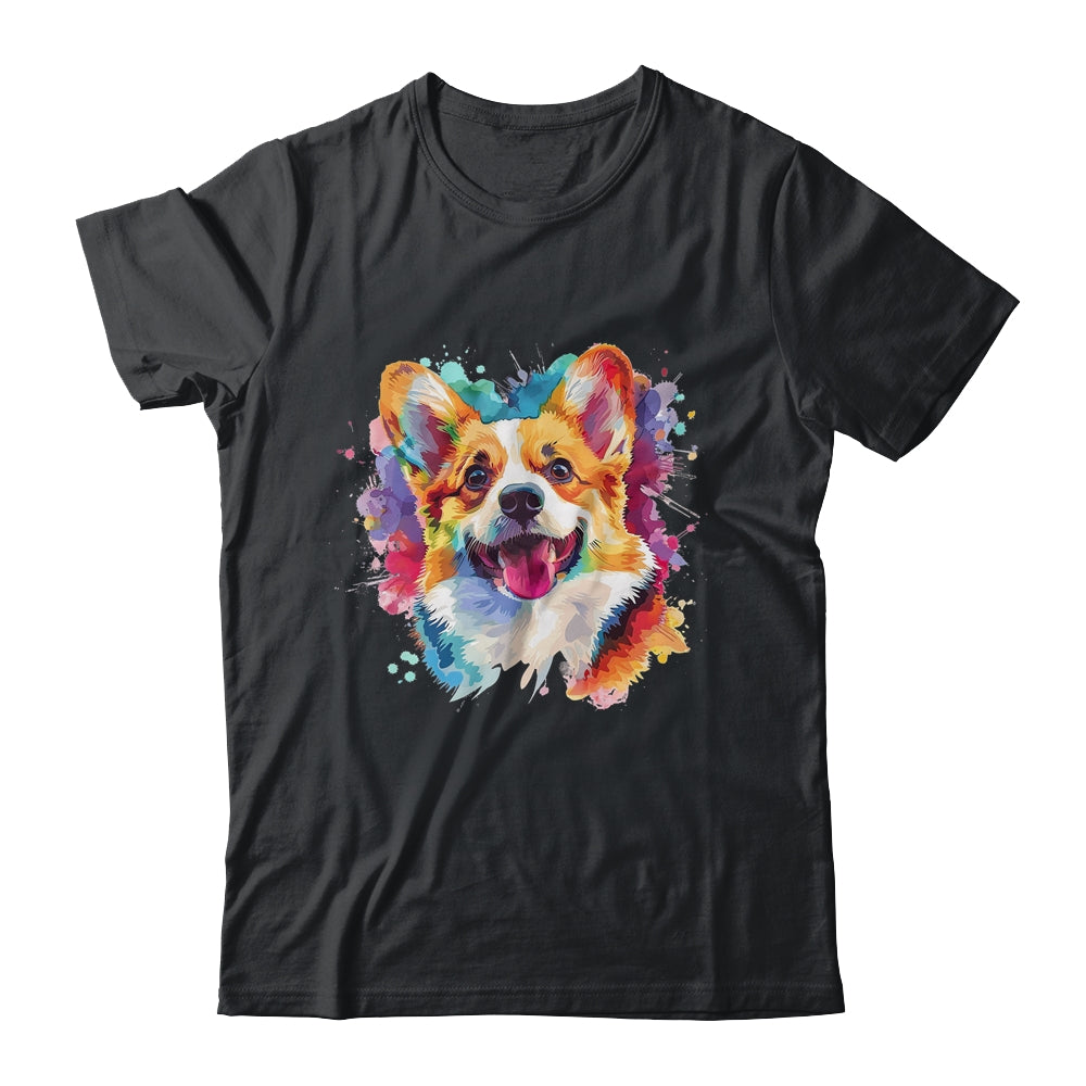 Corgi Mom Lover Puppy Dog Watercolor Tie Dye Painting Shirt & Tank Top | teecentury
