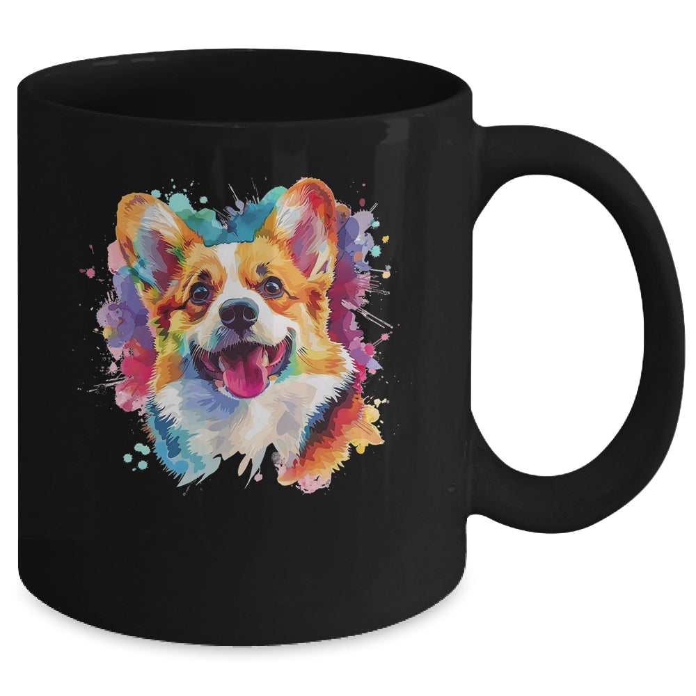 Corgi Mom Lover Puppy Dog Watercolor Tie Dye Painting Mug | teecentury