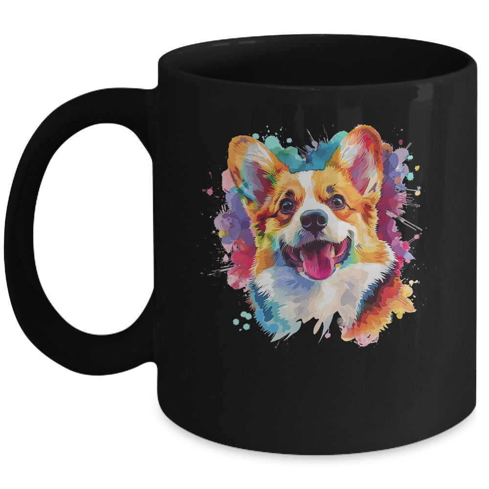 Corgi Mom Lover Puppy Dog Watercolor Tie Dye Painting Mug | teecentury