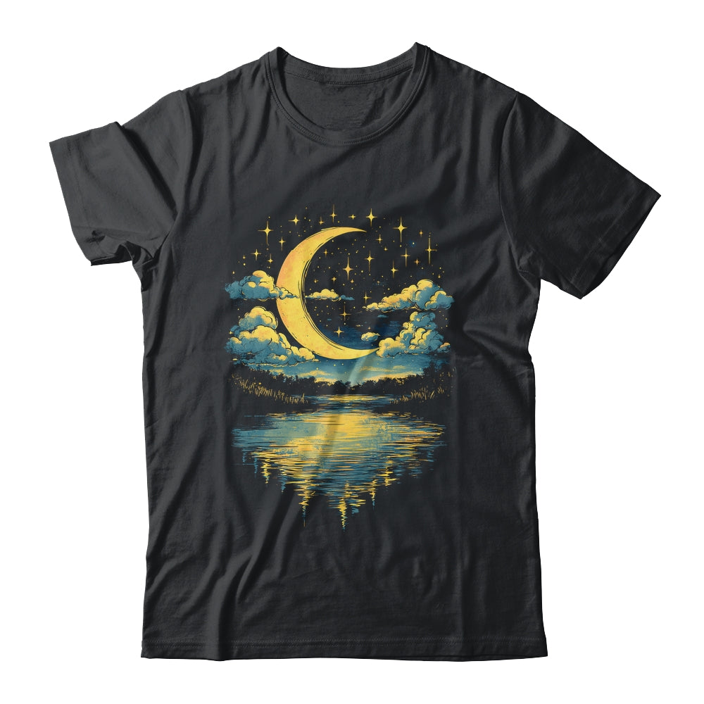 Cottagecore Boho Aesthetic Celestial Vintage Half Moon Water Shirt & Tank Top | teecentury