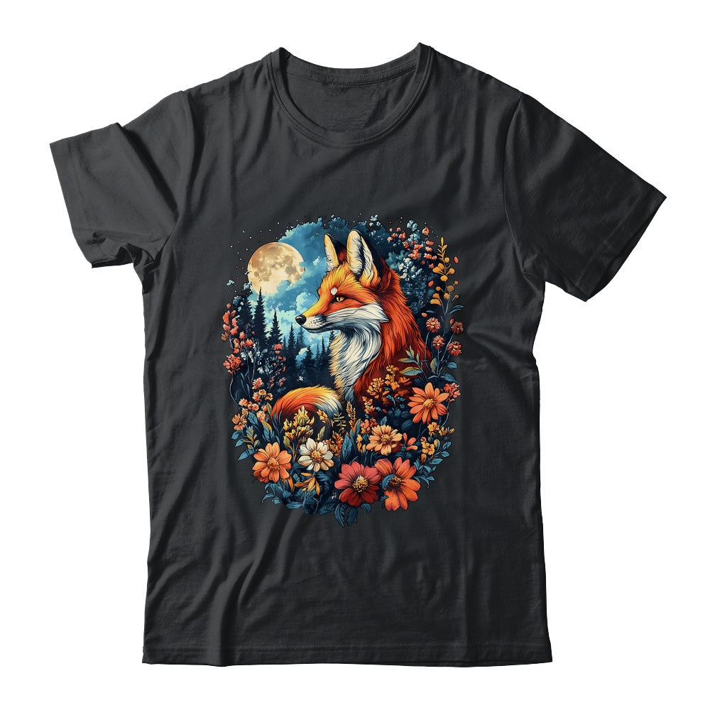 Cottagecore Floral Fox Colorful Flowers Goblincore Fairycore Shirt & Sweatshirt | teecentury