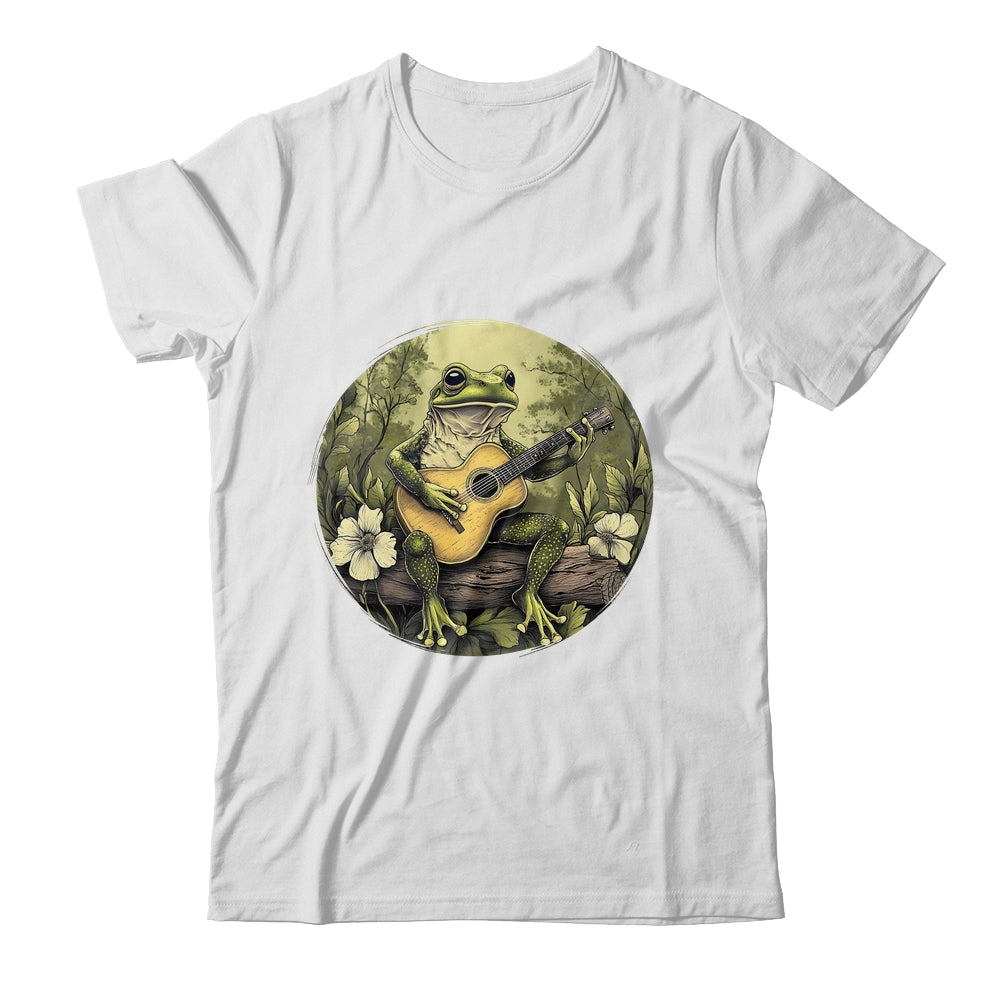 Cottagecore Frog With Acoustic Guitar Lover Women Aesthetic Shirt & Tank Top | teecentury