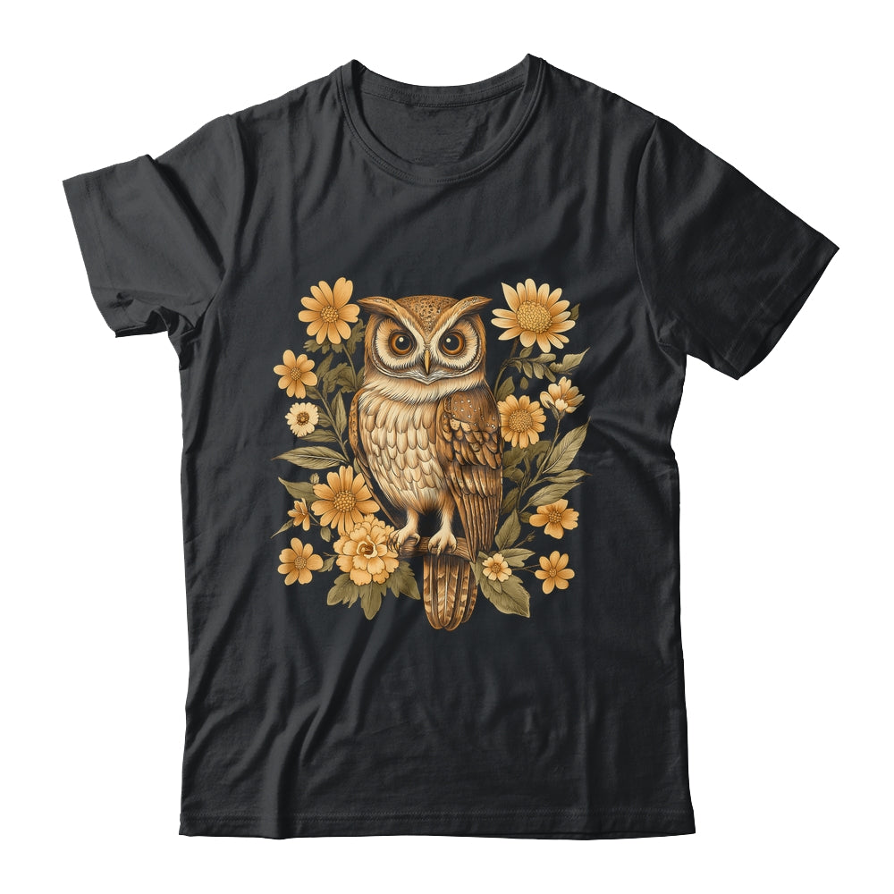 Cottagecore Owl Floral Nature LoverAesthetic Flowers Women Shirt & Tank Top | teecentury