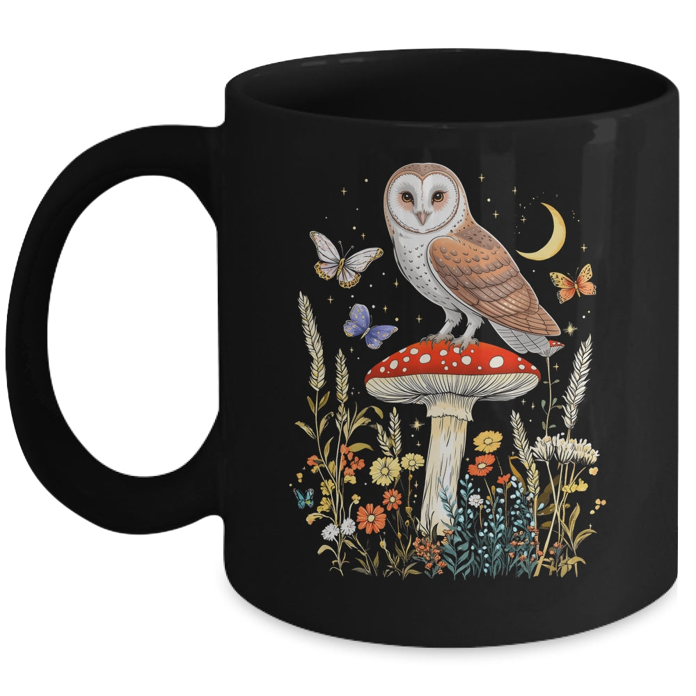 Cottagecore Owl Moon Vintage Stars Nature Cute Aesthetic Mug | teecentury