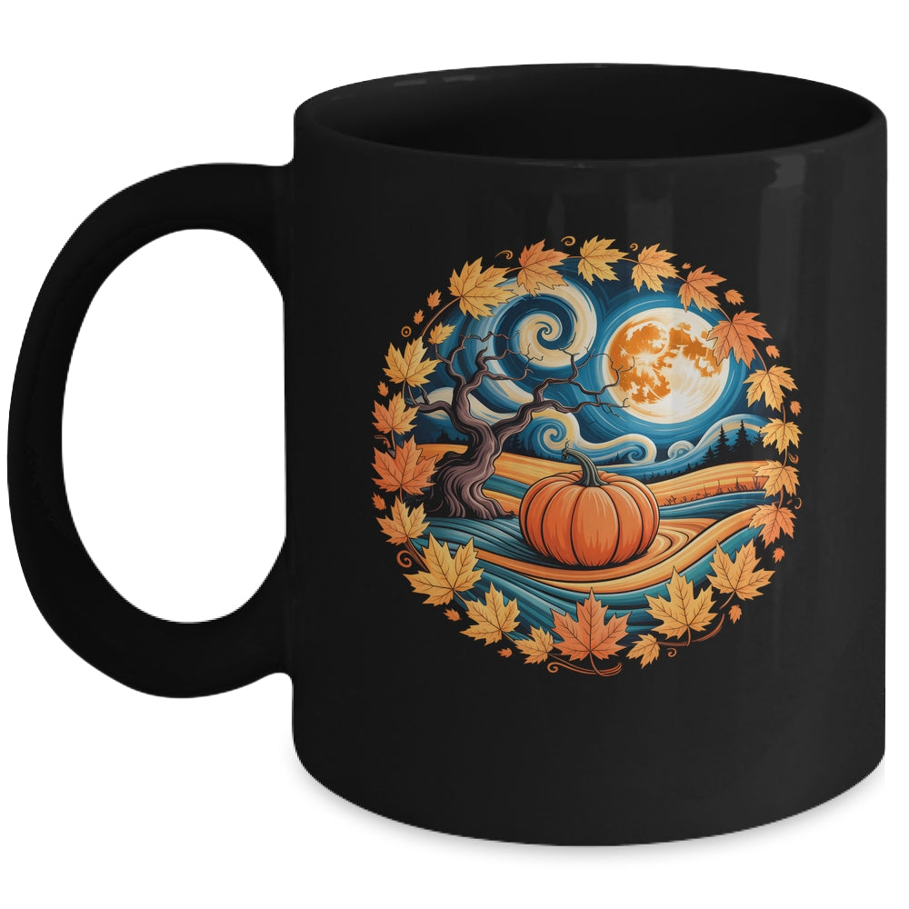 Cottagecore Pumpkins Leaves Trees Fall Women Aesthetic Mug | teecentury